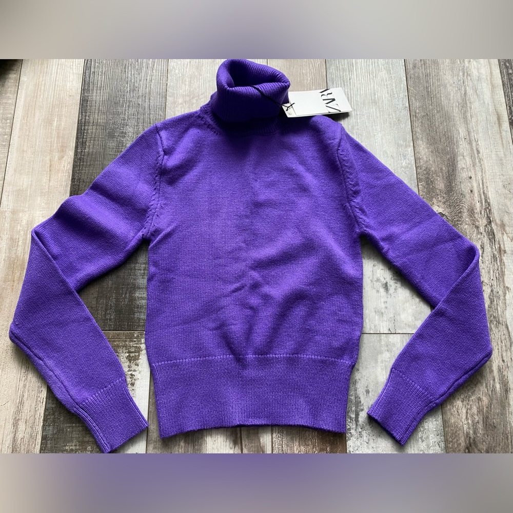 NWT Zara purple turtleneck sweater size small MEDIUM
